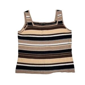Vintage Sydney Easton tight knit stripe tank top Medium Brady Bunch